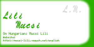lili mucsi business card